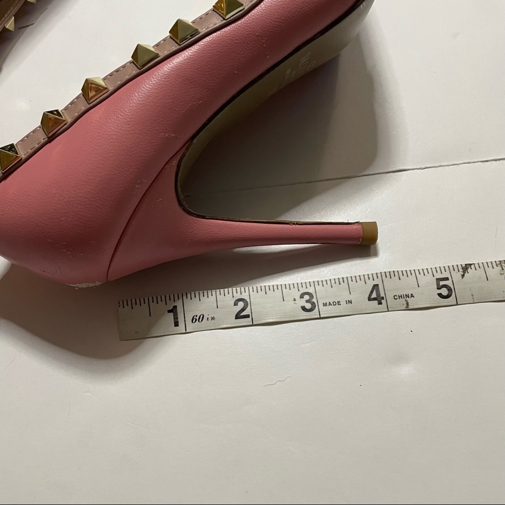 Valentino Garavani Rockstud Pink Patent Leather Pumps Heels Size 37 (US Size 7) - Picture 10 of 12